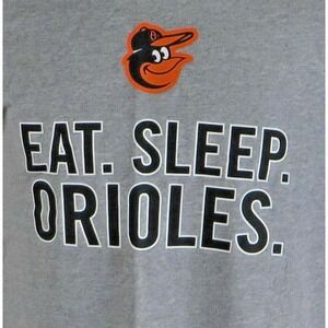 Gildan Dryblend Eat Sleep Orioles Baltimore Tshirt Gray Cotton/Poly Blend Size S
